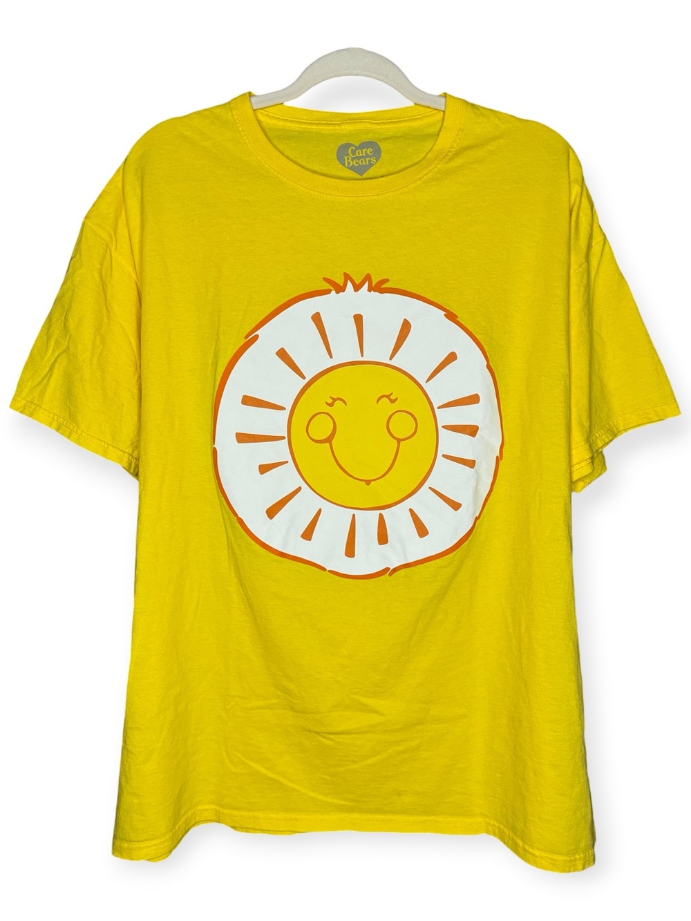 Care Bears XL Funshine Bear Belly Badge Costume T-Shirt 2024 Goodie Two Sleeves